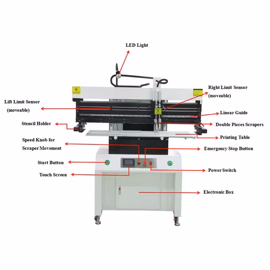 Impressora estêncil semiautomática SMT de alta precisão/máquina de impressão de pasta de solda PCB Impressora estêncil PCB SMT