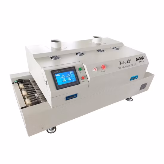 Forno esperto do refluxo do PWB do diodo emissor de luz de seis zonas de aquecimento do transporte do tela táctil de Puhui T961s